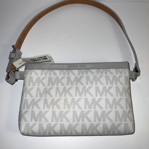 NWT-$68 White MK Michael Kors Womens Wristlet Phone Wallet Purse
